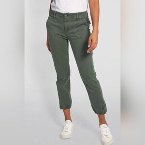 PAIGE Mayslie Jogger Vintage Ivy Green High Waisted Woven Jogger Bottom Size 26